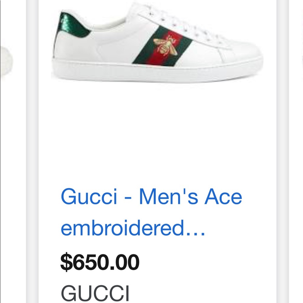 GUCCI Men's Ace embroidered sneaker SIZE 11